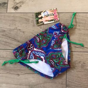 Kids Blue Paisley Bikini Bottoms